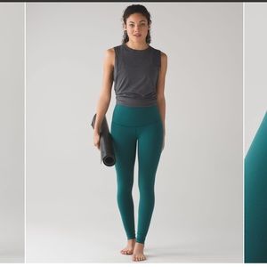 Lululemon Hi-Rise Wunder Under Leggings in Forage Teal -Sz 6